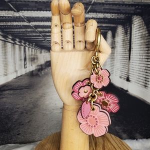 Coach Tea Flowers Keychain